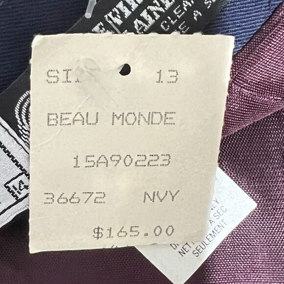 NWT VTG Mr Jaxx Virgin Wool Blue Skirt Canada Academia Secretary Preppy Nautical - Picture 10 of 11